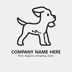 Dog illustration black and white for logo company vector image
