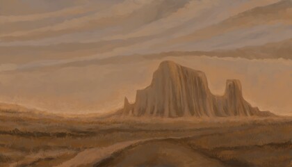Landscape Painting - digital painting. The picture is painted by hand on a tablet.  © neurostructure