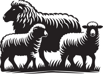 Obraz premium silhouette sheep manger isolated design vector illustration eps 10