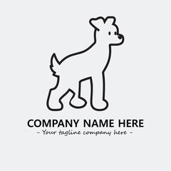 Dog illustration black and white for logo company vector image
