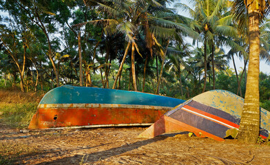 Sandy Marari beach near the city Kochi of India