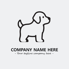 Dog illustration black and white for logo company vector image
