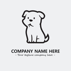 Dog illustration black and white for logo company vector image
