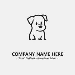 Dog illustration black and white for logo company vector image
