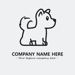 Dog illustration black and white for logo company vector image
