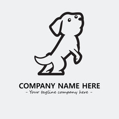 Dog illustration black and white for logo company vector image
