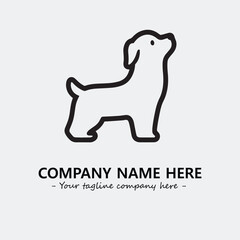 Dog illustration black and white for logo company vector image
