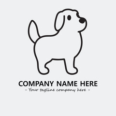 Dog illustration black and white for logo company vector image
