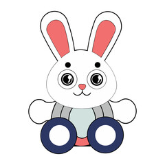 Cute Happy Bunny Character Illustration