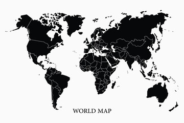 Silhouette World Map Vector Design, T-shirt Design , EPS File