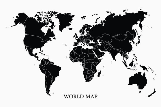 Silhouette World Map Vector Design, T-shirt Design , EPS File
