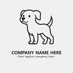 Dog illustration black and white for logo company vector image
