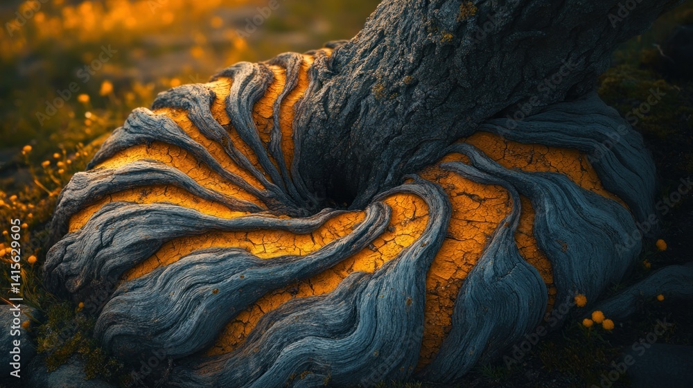 Poster intricate root system of a tree