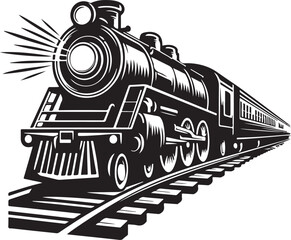 silhouette of the old train vector illustrator, vintage train.