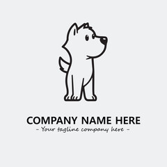 Dog illustration black and white for logo company vector image
