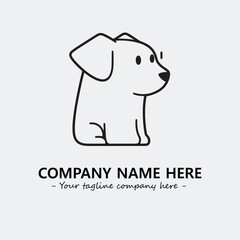 Dog illustration black and white for logo company vector image
