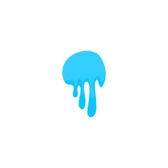 Blue Liquid Flowing. Spilled, drop, splash, leak concept. Vector illustration 