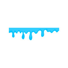 Blue Liquid Flowing. Spilled, drop, splash, leak concept. Vector illustration 