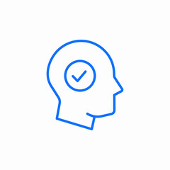 head checkmark approval icon sign vector