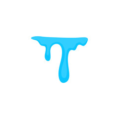 Blue Liquid Flowing. Spilled, drop, splash, leak concept. Vector illustration 