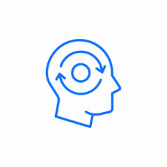 head circular arrows icon sign vector