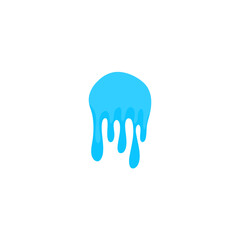 Fototapeta premium Blue Liquid Flowing. Spilled, drop, splash, leak concept. Vector illustration 