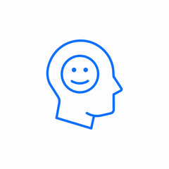 head happy emoticon icon sign vector