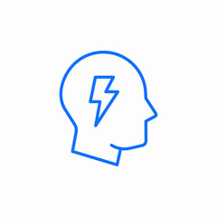 head lightning bolt icon sign vector
