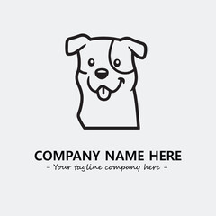 Dog illustration black and white for logo company vector image
