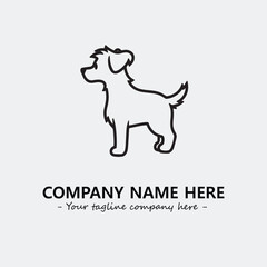 Dog illustration black and white for logo company vector image
