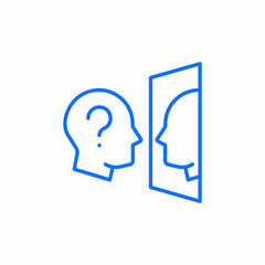 mirror question reflection icon sign vector