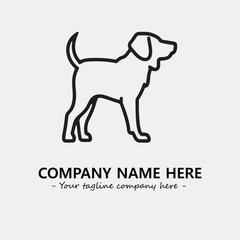 Dog illustration black and white for logo company vector image
