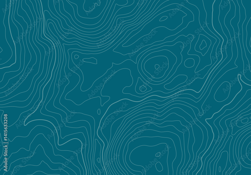Aufkleber Topographic map background with altitude lines. Abstract terrain topography with elevation levels of the relief