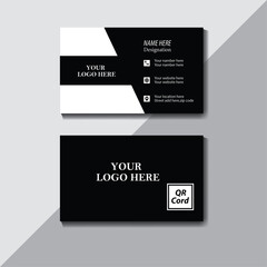 Creative modern business card design corporate visiting card and simple clean template vector design with black and white.