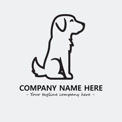Dog illustration black and white for logo company vector image
