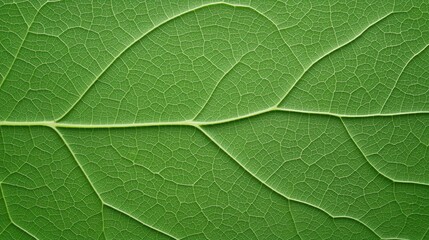 Fototapeta premium Green leafy texture background with detailed veins of a large tropical leaf captured in high resolution