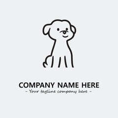 Dog illustration black and white for logo company vector image
