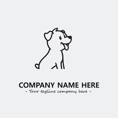 Dog illustration black and white for logo company vector image
