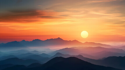 Majestic Mountain Sunrise With Colorful Sky