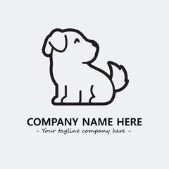 Dog illustration black and white for logo company vector image
