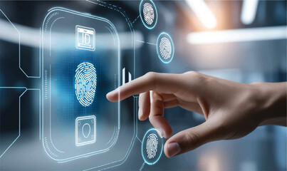 Adobe IllustratorLeonardo_Phoenix_09_Futuristic_interface_scanning_a_fingerprin