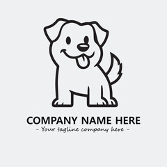 Dog illustration black and white for logo company vector image
