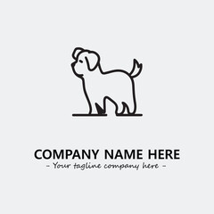 Dog illustration black and white for logo company vector image
