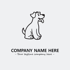 Dog illustration black and white for logo company vector image
