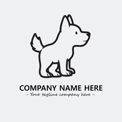 Dog illustration black and white for logo company vector image
