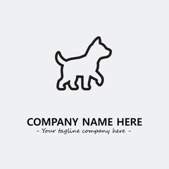 Dog illustration black and white for logo company vector image
