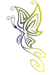 Pretty butterfly illustration pattern logo design clipart