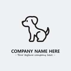 Dog illustration black and white for logo company vector image
