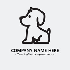 Dog illustration black and white for logo company vector image
