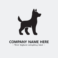 Dog illustration black and white for logo company vector image
